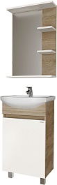 Grossman Мебель для ванной Поло 45 дуб сонома светлый/белая – фотография-1